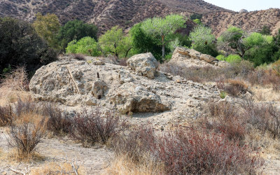 Large chunk of concrete from the St. Francis Dam in St. Francis Dam Disaster National Monument