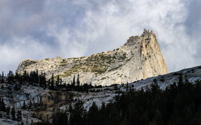 Closeup of Cathedral Peak (10,940 ft) in Yosemite National Park