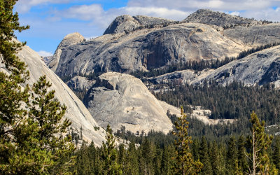Polly Dome (left), Pywiack Dome and Medlicott Dome as seen from the Tioga Road in Yosemite National Park