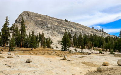Lembert Dome on the eastern edge of the Tuolumne Meadows in Yosemite National Park