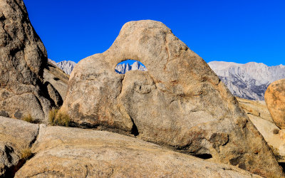 Sharkstooth Arch frames Mount Whitney in the Alabama Hills National Scenic Area