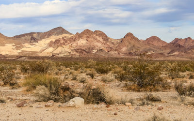 Rugged Marble Mountain range along US 66 in Mojave Trails National Monument