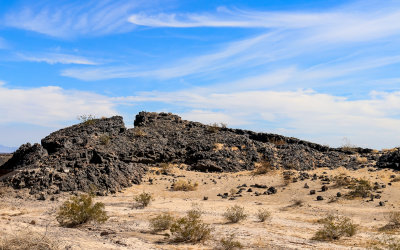 Lava rock formation along US 66 in Mojave Trails National Monument