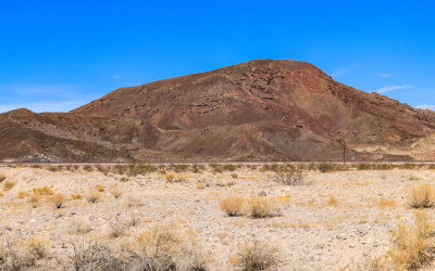 Cinder cone mountain along US 66 in Mojave Trails National Monument