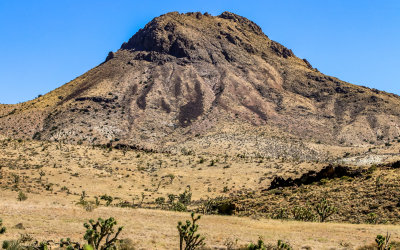 View of Linder Peak from the park road in Castle Mountains National Monument