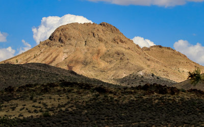 Linder Peak in the sunlight in Castle Mountains National Monument