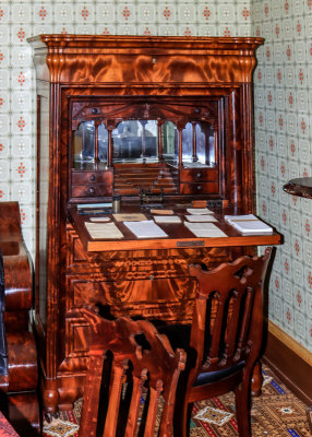 Fathers desk in the library of the childhood home of William Howard Taft in WH Taft NHS