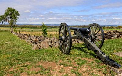 Union cannon at The Angle, the climactic point of the Battle of Gettysburg, in Gettysburg NMP