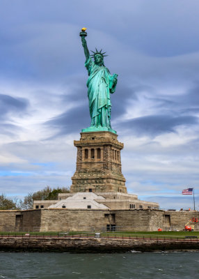 Statue of Liberty from the ferry boat in New York Harbor in Statue of Liberty NM