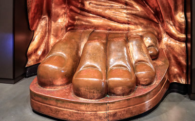 Reproduction of the foot of the statue in the museum in Statue of Liberty NM