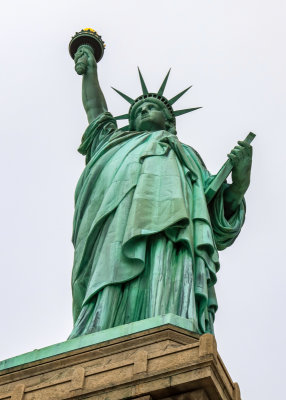 Pedestal view from below the Statue of Liberty in Statue of Liberty NM