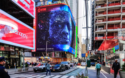 Digital billboards along 7th Avenue in Times Square