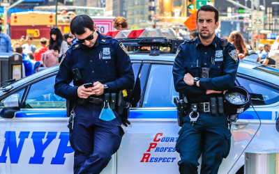 New York Police Department Officers in Times Square