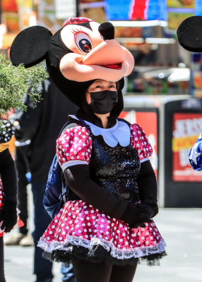 Mini Mouse unmasked! in Times Square