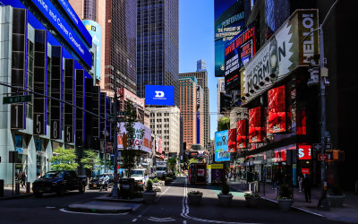 Digital billboards near West 47th Street in Times Square