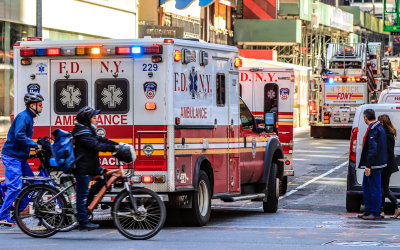 Fire Department of New York responds to an incident in Times Square