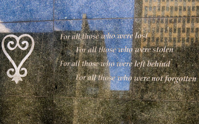Inscription on the granite Wall of Remembrance in African Burial Ground NM