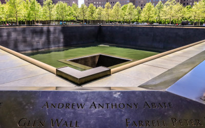 The North Pool, footprint of the North Tower, on the 9/11 Memorial Grounds