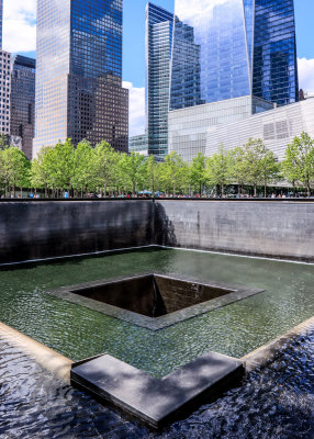 The North Pool and the footing of One World Trade Center on the 9/11 Memorial Grounds