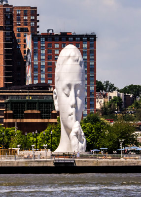 Waters Soul along the New Jersey shore by Jaume Plensa from the NYC Boat Tour