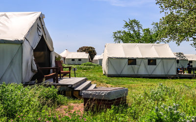 Tent glamping sites on Governors Island in Governors Island NM