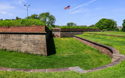 Fort Jay fortifications and moat in Governors Island NM