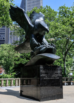 World War II Memorial Statue in Battery Park in lower Manhattan in New York City