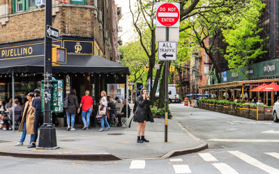 Street corner cafs in New York City