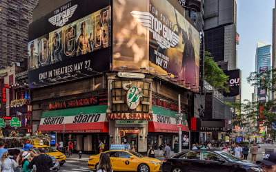 Top Gun Maverick promotion in Times Square at Night