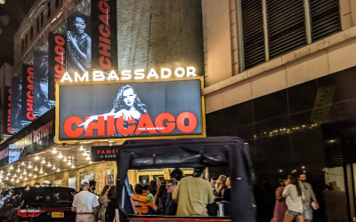 Chicago at the Ambassador Theater in Times Square at Night
