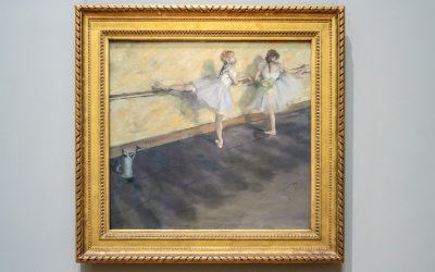 Dancers Practicing at the Barre (1877) Mixed media on Canvas – Edgar Degas in The Met Fifth Avenue