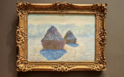 Haystacks (Effect of Snow and Sun) (1891) Oil on Canvas – Claude Monet in The Met Fifth Avenue