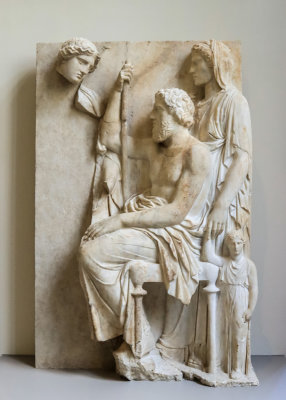 Grave stele with a family group (360 B.C.) Marble – Greek in The Met Fifth Avenue