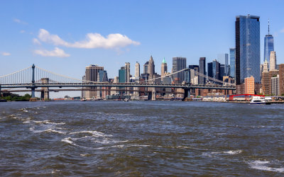 The Manhattan and Brooklyn Bridges over the East River