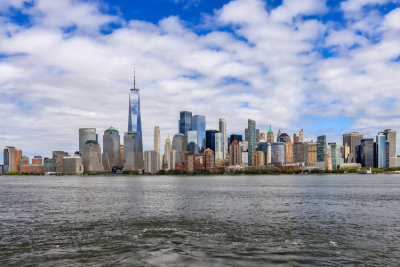 NYC Skyline under clearing skies from the Hudson River
