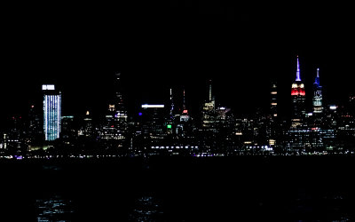 The lights of midtown Manhattan and the Empire State Building