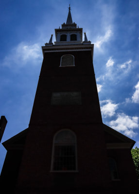 Silhouette of the Old North Church in Boston NHP