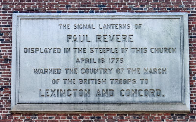 Large inscription on the Old North Church in Boston NHP