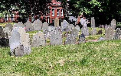 Crowded Copps Hill Burying Ground in Boston NHP