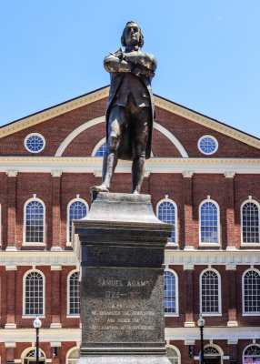 Samuel Adams statue in front of Faneuil Hall in Boston NHP