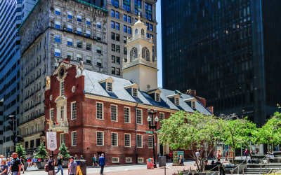 The Old State House and site of the 1770 Boston Massacre in Boston NHP