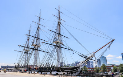 The USS Constitution, oldest commissioned warship afloat in the world, in Boston NHP