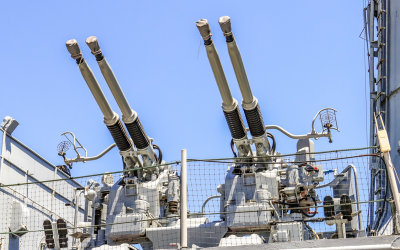 Antiaircraft guns on the USS Cassin Young in Boston NHP