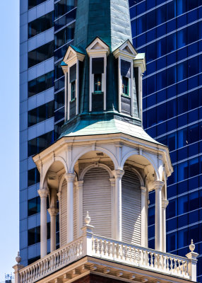 Closeup of the steeple of the Old South Meeting House in Boston NHP