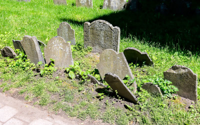 Gravesite markers in the Granary Burying Ground in Boston NHP