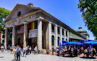 Quincy Market behind Faneuil Hall in Boston