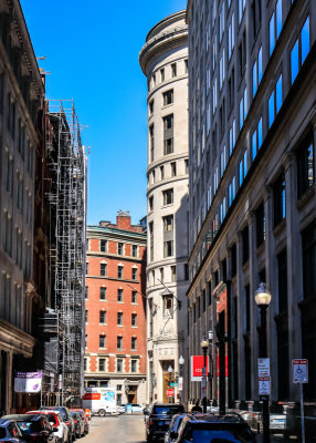 View of a downtown street in Boston