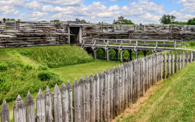 Drawbridge as seen over the spike wall in Fort Stanwix NM
