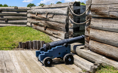 Closeup of a bastion cannon in Fort Stanwix NM