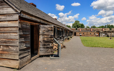 West Barracks (left) and the North Casement in Fort Stanwix NM